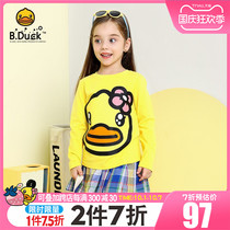 B Duck little yellow Duck childrens clothing girl long sleeve T-shirt 2020 Autumn and Winter new childrens round neck small childrens coat tide