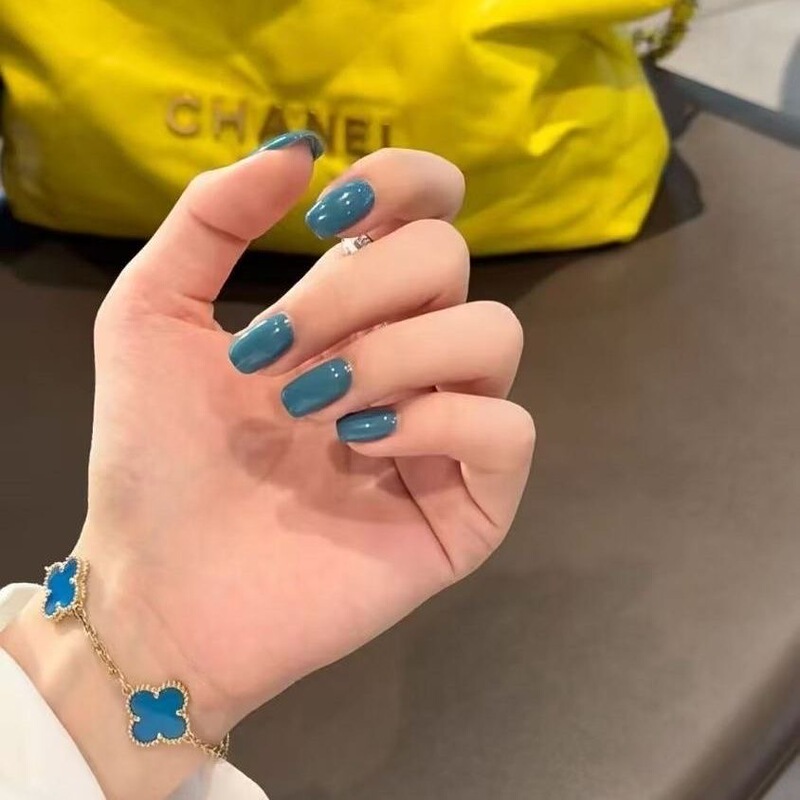 Purely Handmade Elegant Turquoise Peacock Blue Manicure, Solid Color, Brightening, Xiaohongshu Same Style, Wearable Nails, Removable Purely Handmade Elegant Turquoise Peacock Blue Manicure, Solid Color, Brightening, Xiaohongshu Same Style, Wearable Nails, Removable