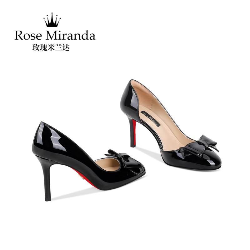Rose Miranda [Red Sole] High Heels Black Bow Elegant Style Sandals