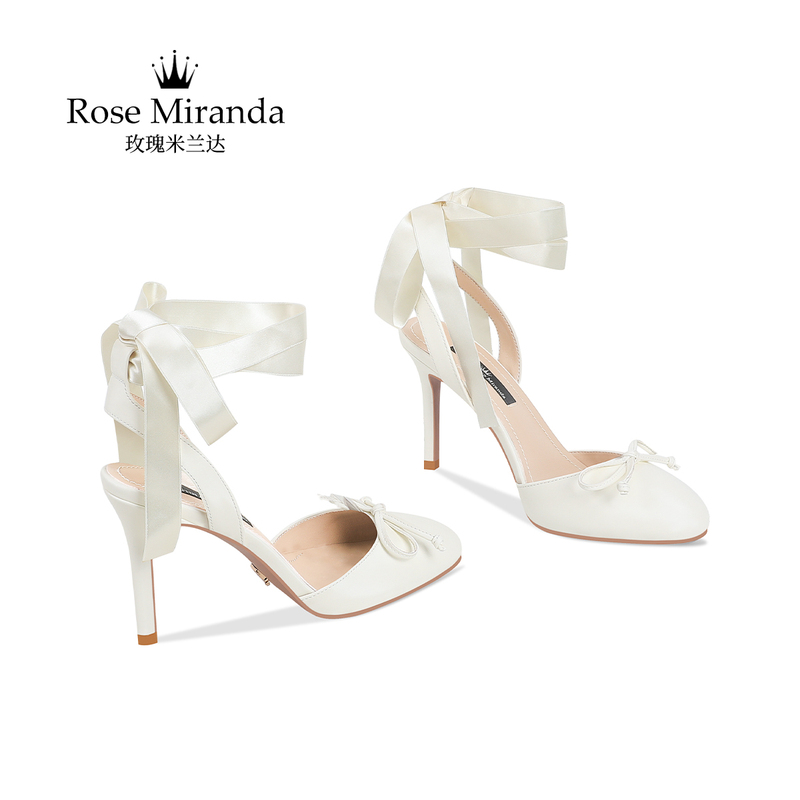 Rose Miranda High Heels Off-White Cross-Strap One-Strap Fashion Sandals