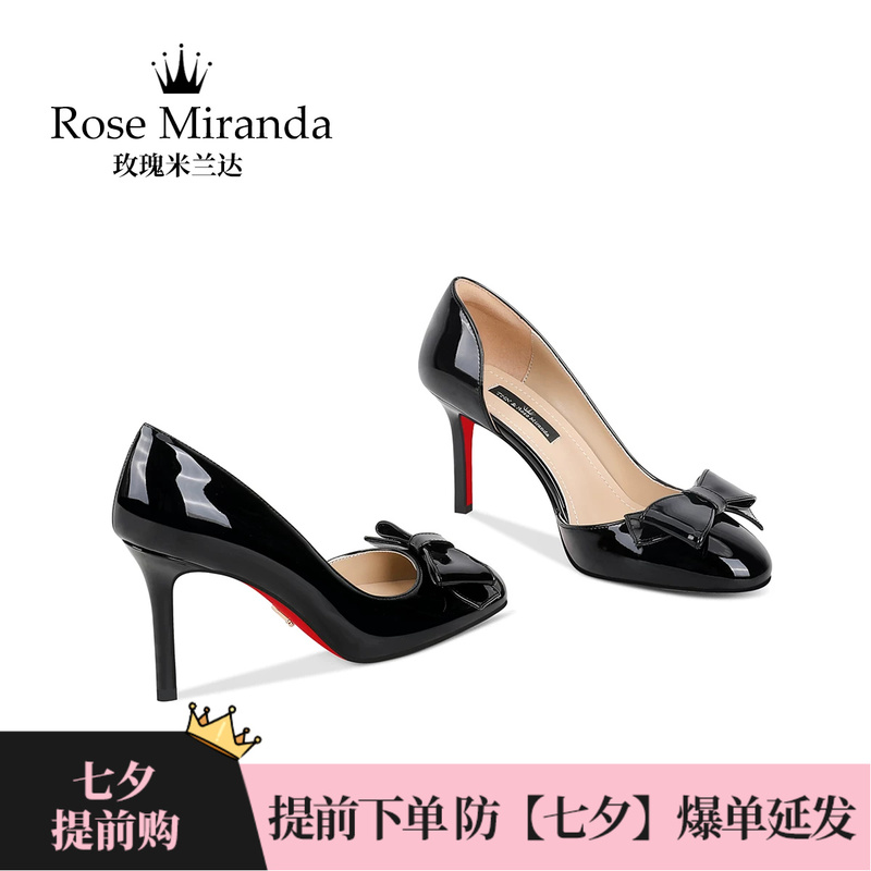 Rose Miranda [Red Sole] High Heels Black Bow Elegant Style Sandals