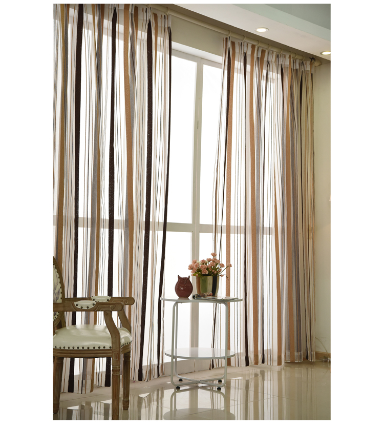 Tùy chỉnh chenille sọc dọc gạc phòng khách phòng ngủ ban công phân vùng ánh sáng rèm cửa Địa Trung Hải màn hình đơn giản - Phụ kiện rèm cửa khung rèm kéo