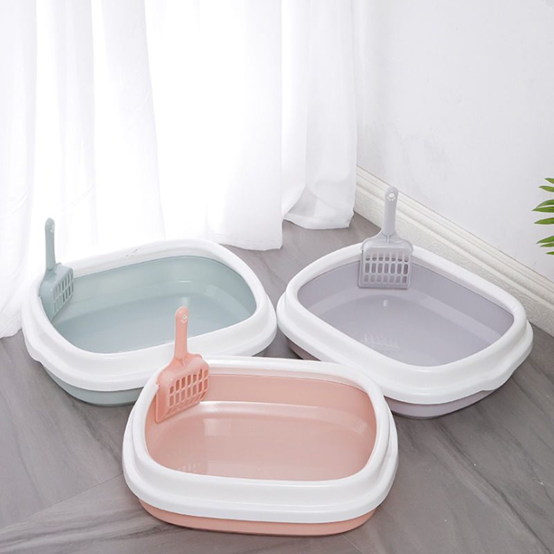 Cat litter box Cat toilet Extra large splash-proof open cat litter box Semi-closed kitten supplies