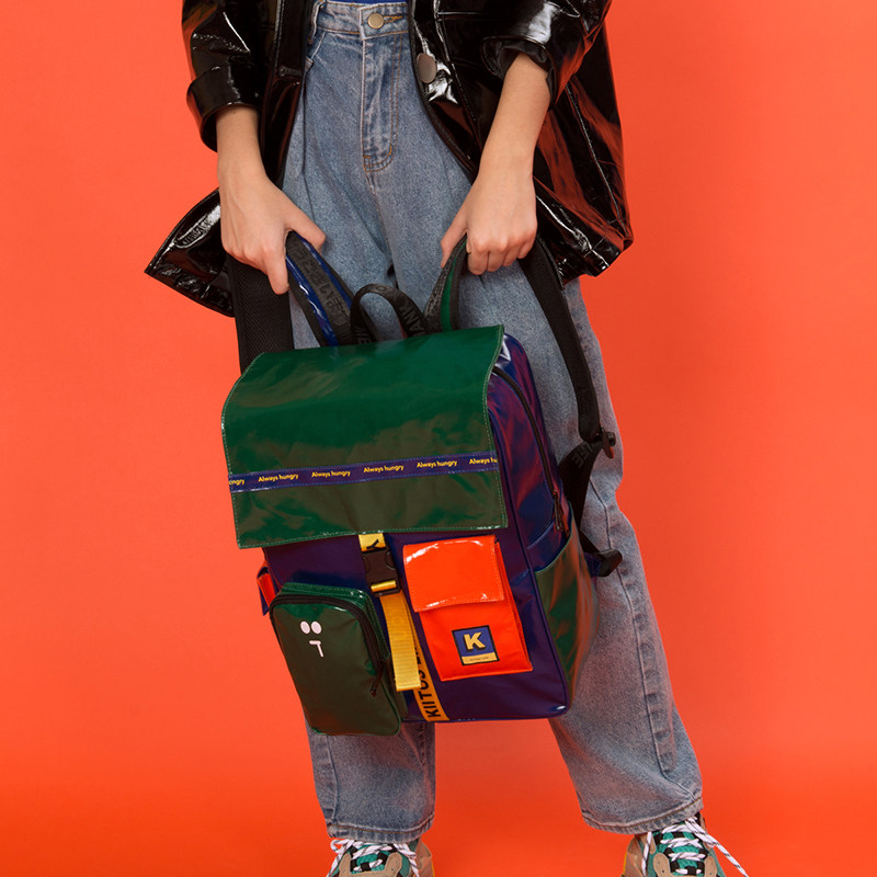 KIITOS Bookpack Female College Student Computer Package Street Current Shoulder Backpack In Japanese Large Capacity Travel Pack