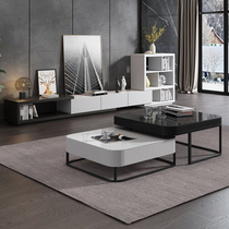 Simple coffee table post-modern small apartment tea table Nordic mini creative light luxury square living room black and white coffee table