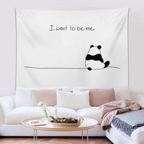 Nordic ins tapestry tapestry Panda Wall large background cloth decorative painting cloth abstract Net Red Anchor headboard hanging painting