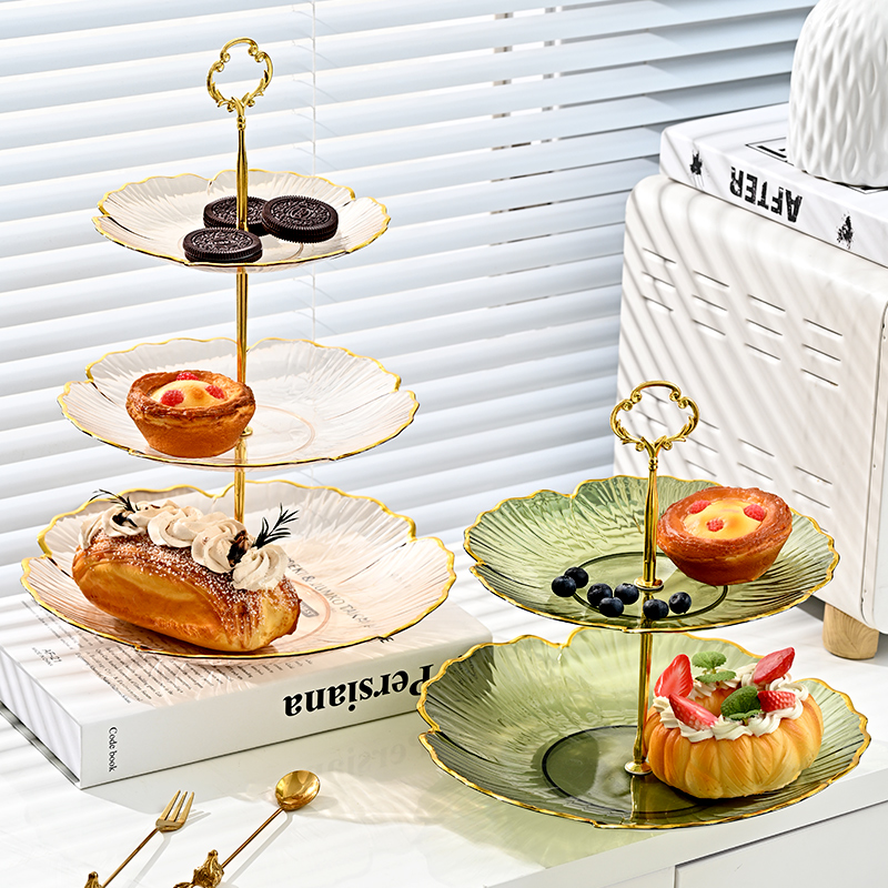 Light Extravagant Multilayer Fruit Tray Living Room Home Tea Table Candy Pan Cake Tray High-end Snack Swing Piece Shelf Dessert Desk-Taobao