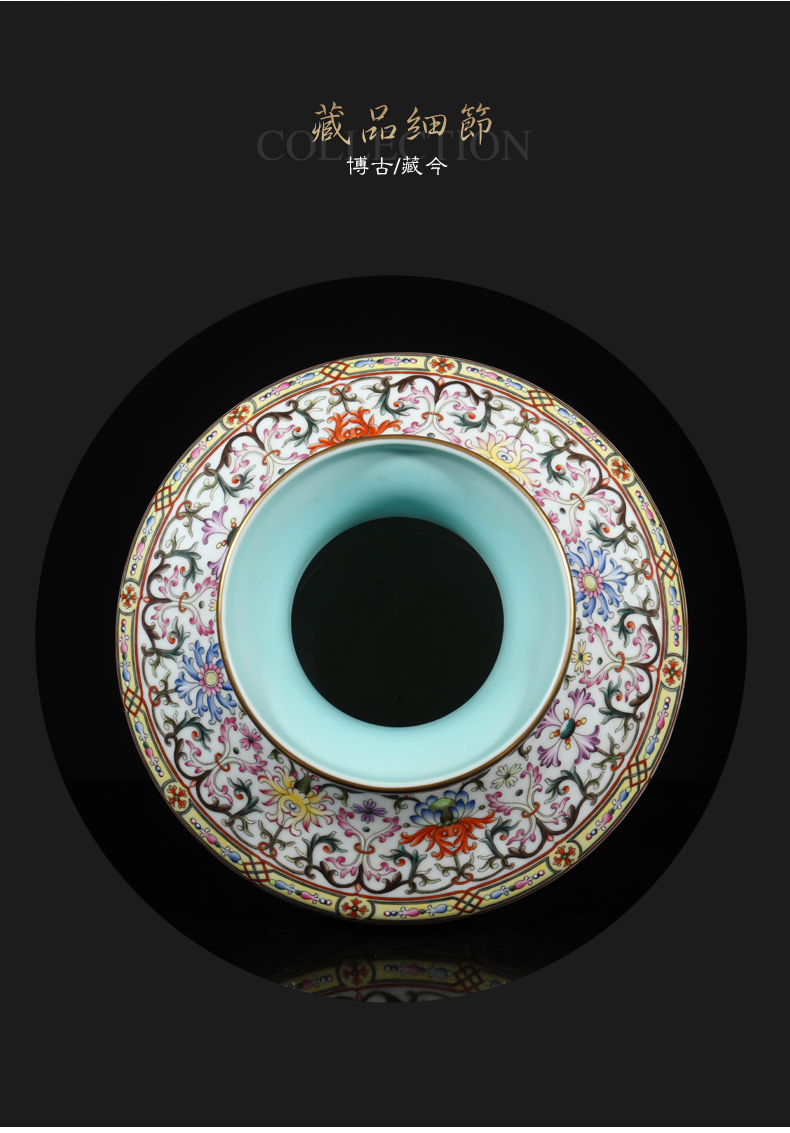 Jia lage jingdezhen porcelain furnishing articles YangShiQi hand - made the qing qianlong ocean color rui zhi, the zen lines and vase