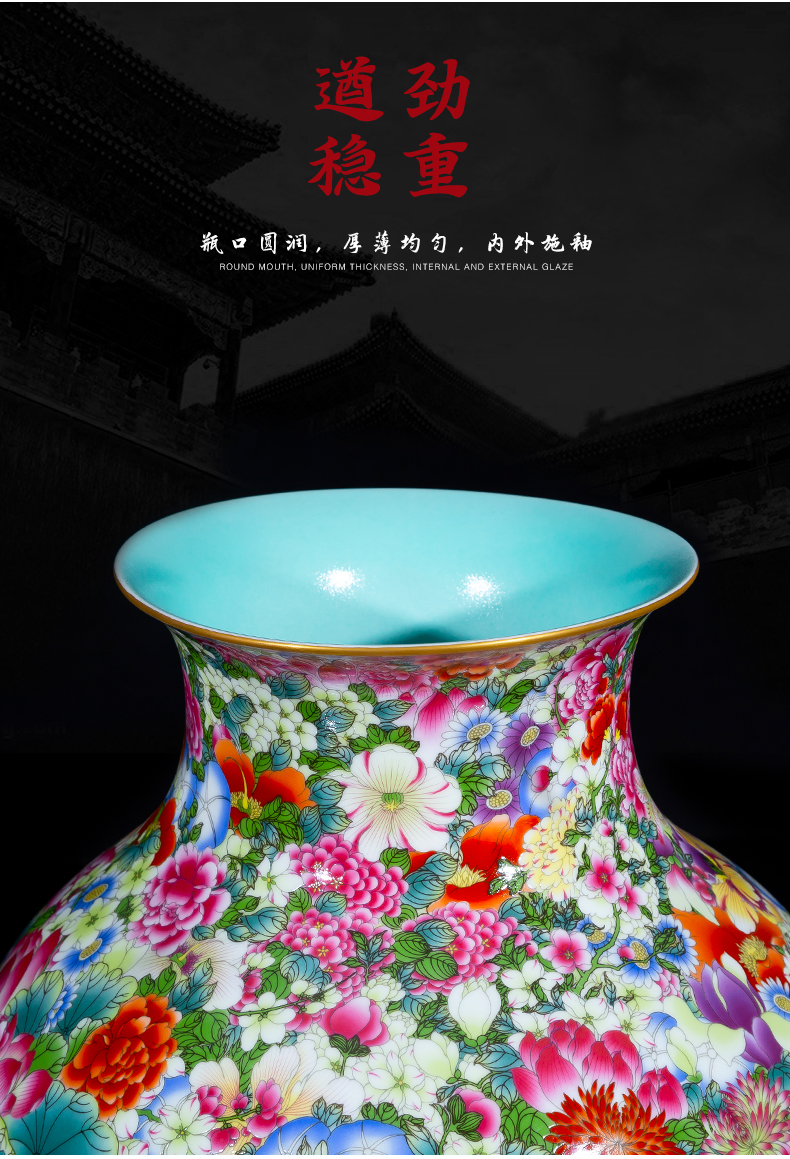 Jia he master of jingdezhen ceramic palace complex moment YangShiQi and the qing qianlong ocean color flower is not open bottle