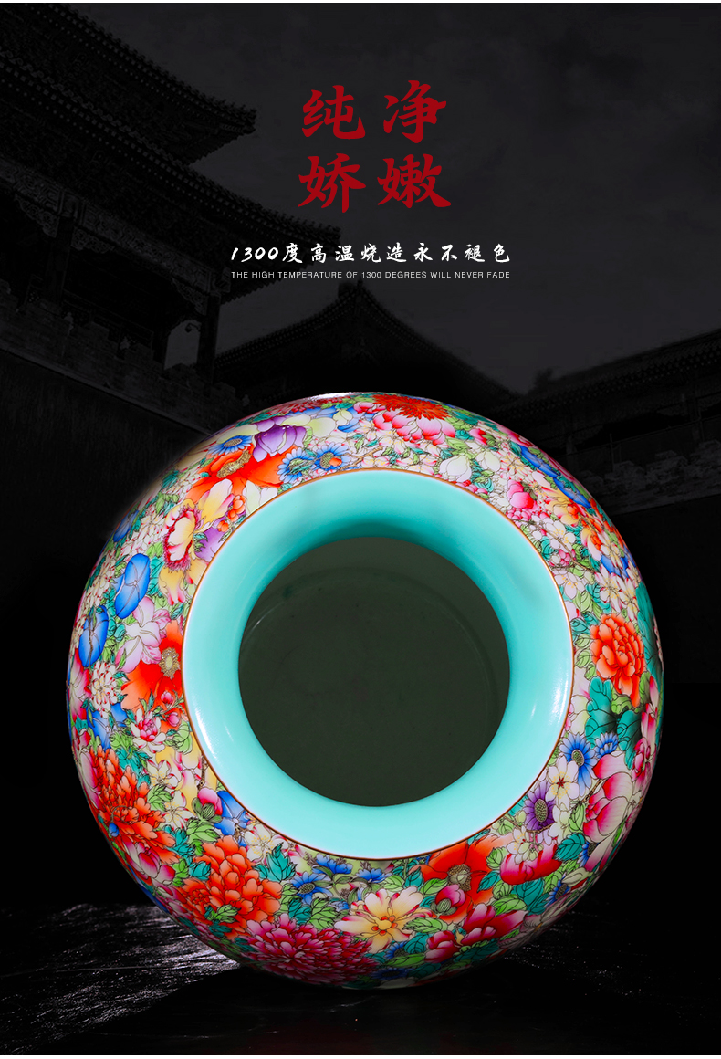 Jia he master of jingdezhen ceramic palace complex moment YangShiQi and the qing qianlong ocean color flower is not open bottle