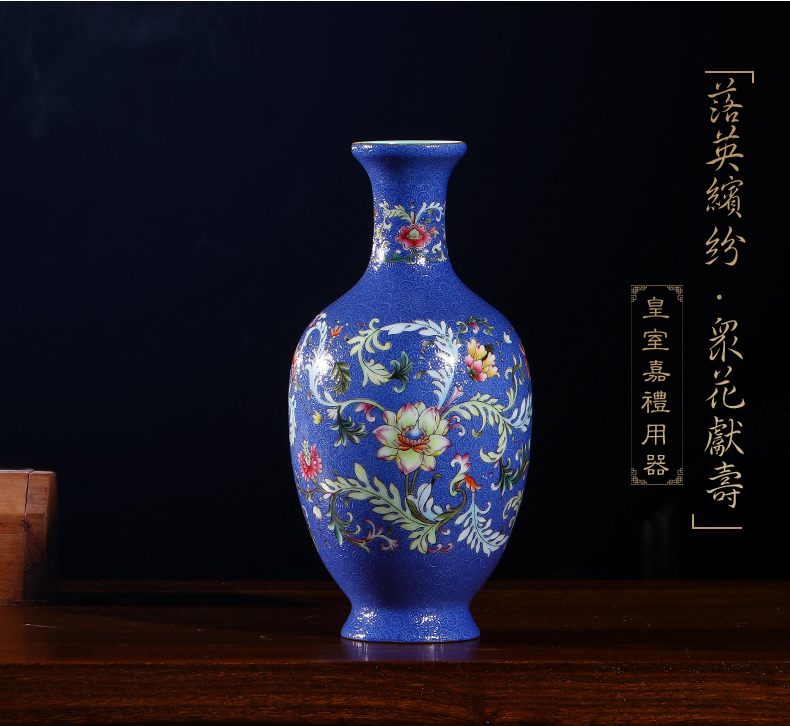 Jia lage jingdezhen ceramic YangShiQi the qing qianlong magnetic tyres and name the color blue icing on the cake goddess of mercy bottle