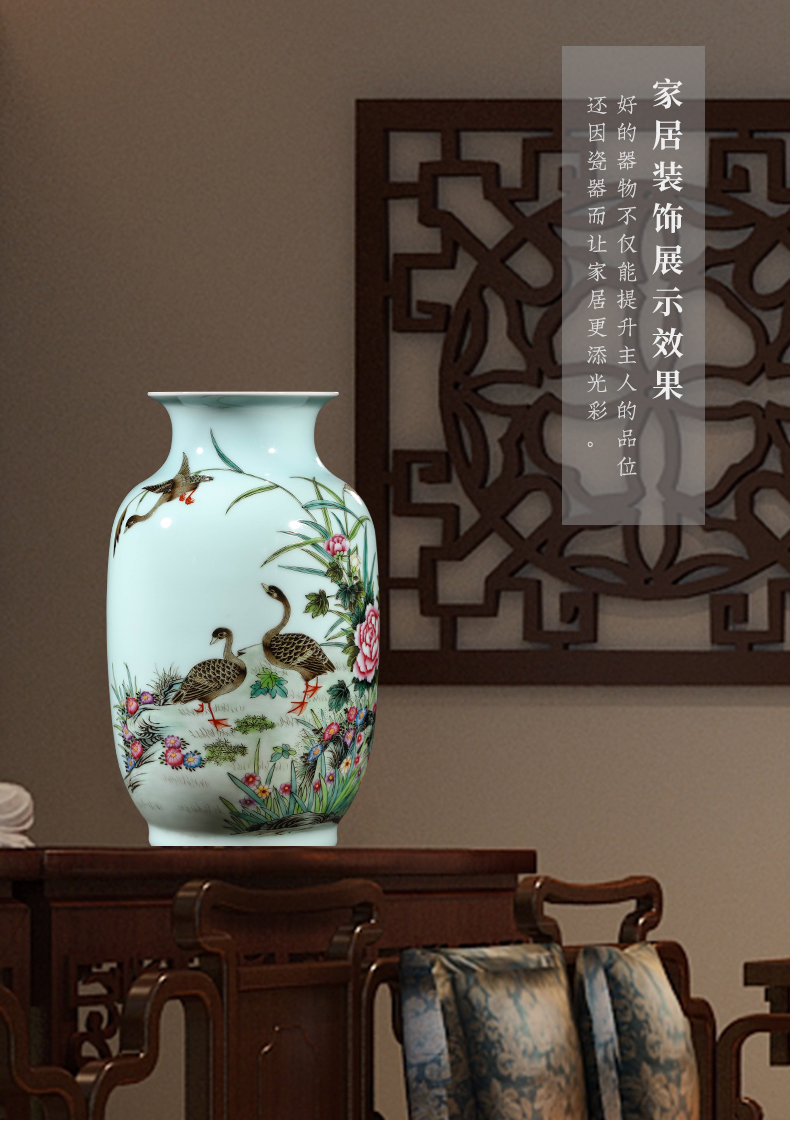 Jia lage jingdezhen manual archaize ceramic famille rose porcelain flower vase furnishing articles home sitting room porch decoration