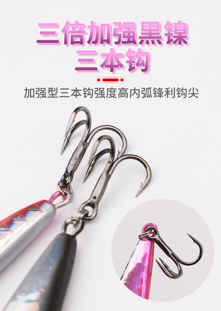 Дорожные суб- приманки 加强型铁板路亚饵远投vib亮片远投黑鱼鲅鱼翘嘴鲈鱼岸抛路亚假饵 OTHER