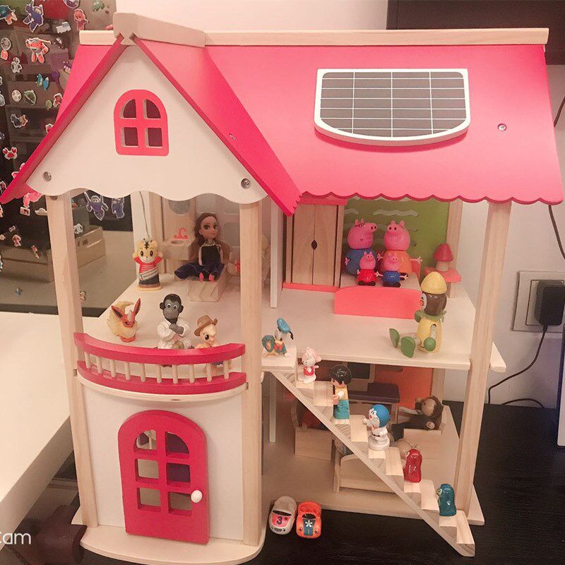 diy hut girl toy gift wooden children puzzle dress house wine toy house princess villa doll house