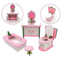 Childrens wooden house simulation toy furniture dining table and chair doll toy kitchen home restaurant mini chair