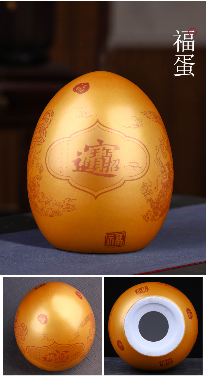 Jingdezhen ceramics gold a thriving business f egg golden egg gourd vase opening festival decoration gifts furnishing articles