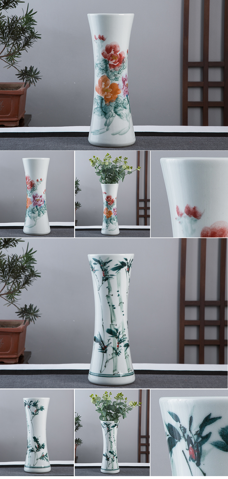 Jingdezhen hand - made ceramic vase now rising furnishing articles sitting room ground hydroponic lucky bamboo flower arrangement craft ornaments