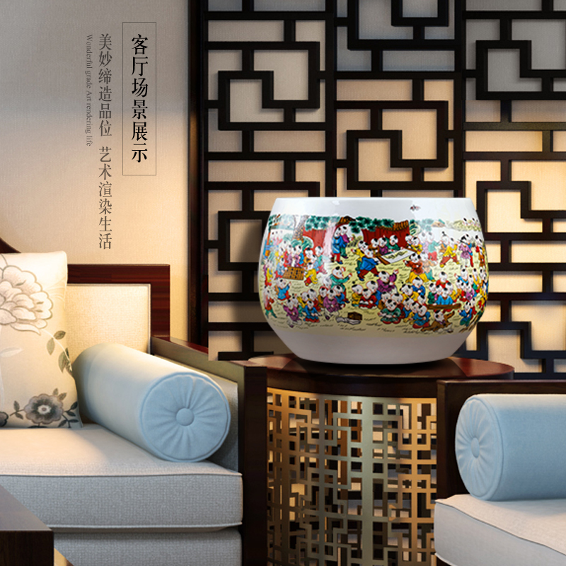 Cornucopia of jingdezhen ceramics flowerpots and calligraphy cylinder sitting room porch TV ark adornment of Chinese style household furnishing articles