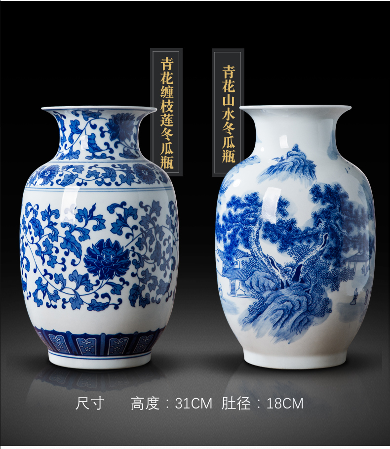 Antique blue and white porcelain in jingdezhen ceramics vase sitting room porch decorate household act the role ofing is tasted furnishing articles TV ark