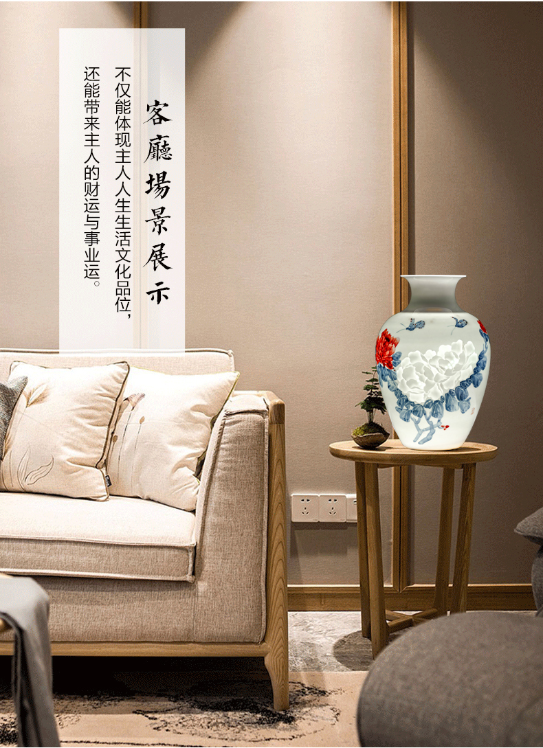 Hand - made master of jingdezhen ceramic vases, pervious to light thin foetus blue - and - white exquisite vase knife clay sitting room porch place