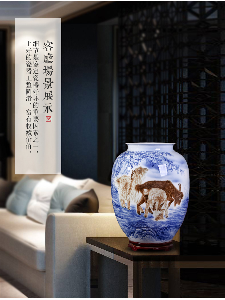 Master hand draw animal zodiac ceramic vases, jingdezhen ceramics decoration craft gift collection furnishing articles