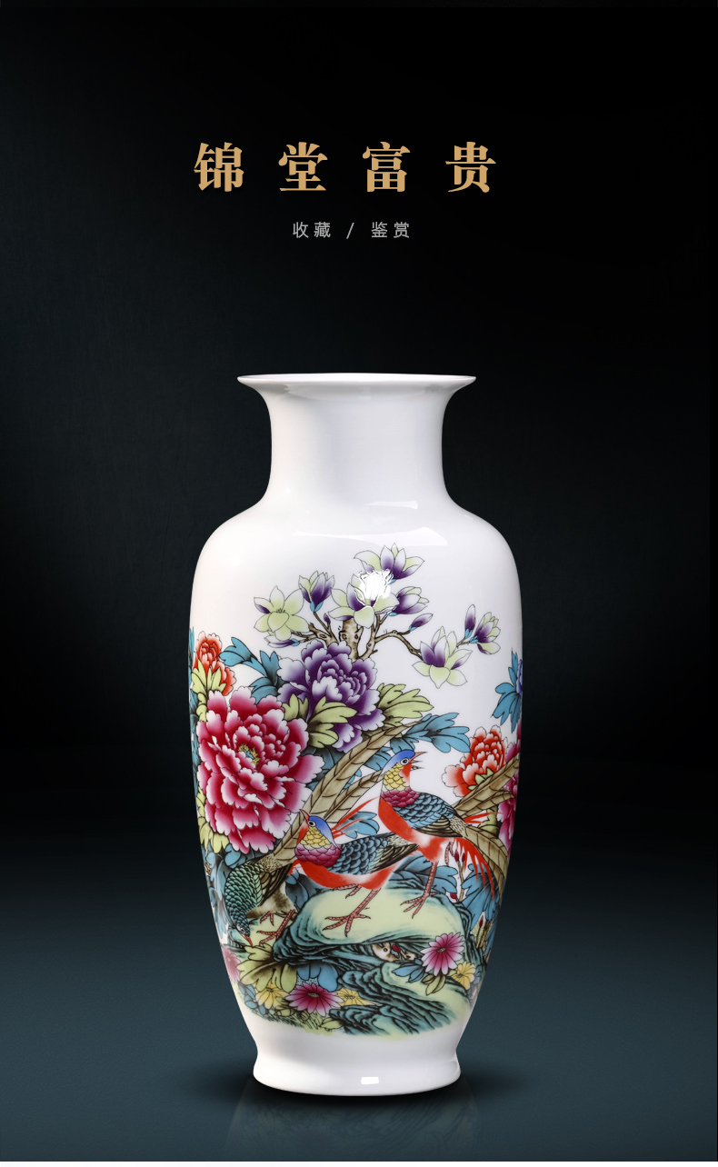 Vase of jingdezhen ceramic Vase high white mud thin foetus pastel blue and white porcelain Vase Vase rich ancient frame is placed in the living room