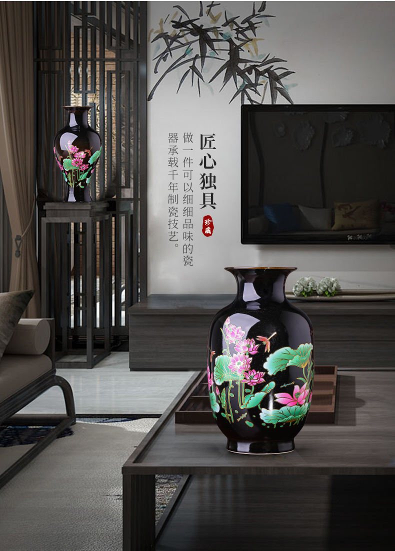 Floret bottle of jingdezhen ceramics vase decoration furnishing articles furnishing articles rich ancient frame sharply glaze vase in the sitting room porch