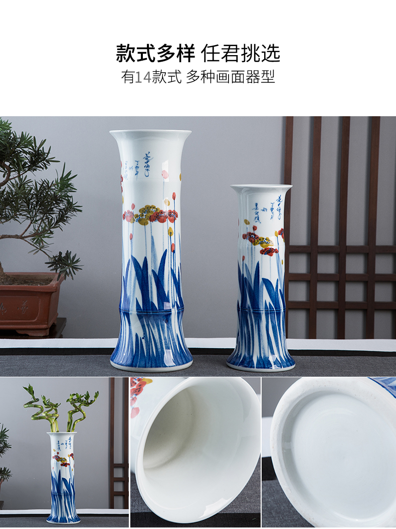 Jingdezhen hand - made ceramic vase now rising furnishing articles sitting room ground hydroponic lucky bamboo flower arrangement craft ornaments