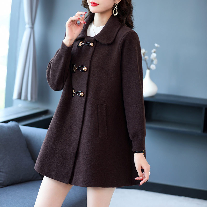 Cape Cashmere Coat for Women, Mid-Length, New Spring and Autumn Style, Large Size, Loose Fit, Middle-Aged Mom Casual Fashion Woolen Coat Cape Cashmere Coat for Women, Mid-Length, New Spring and Autumn Style, Large Size, Loose Fit, Middle-Aged Mom Casual Fashion Woolen Coat
