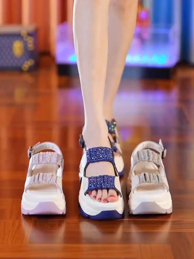 Damen Sandalen Mit Dicker Sohle Aus Weichem Leder Für Den Sommer_voghion.com
