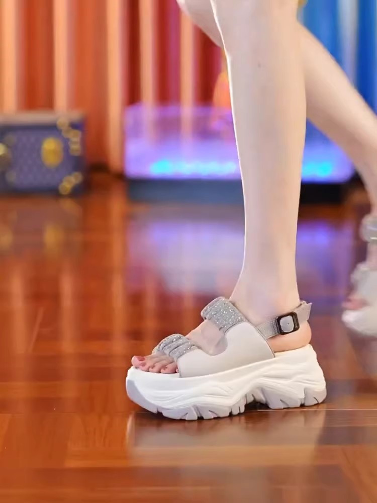 Damen Sandalen Mit Dicker Sohle Aus Weichem Leder Für Den Sommer_voghion.com