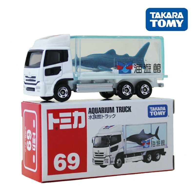 Tomy多美卡69號大阪海遊館鯊魚運輸車合金車模口袋推車
