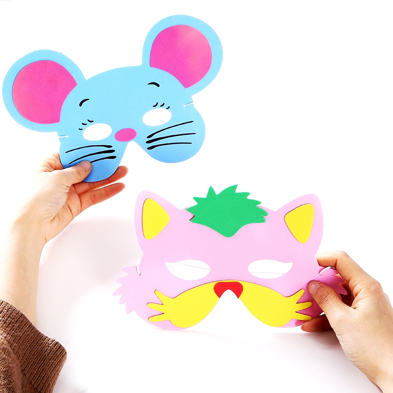 Animal headdress mask children's kindergarten baby tiger lion head half cover creative cartoon head mask