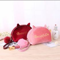 iksnail cosmetic bag female portable cute Japanese Korean ins wind super fire simple cosmetic bag soft cloth portable small