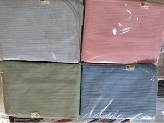 Solid color 2.5m*2.5m thick old coarse cloth three-piece bed sheet set, suitable for 1.8m bed