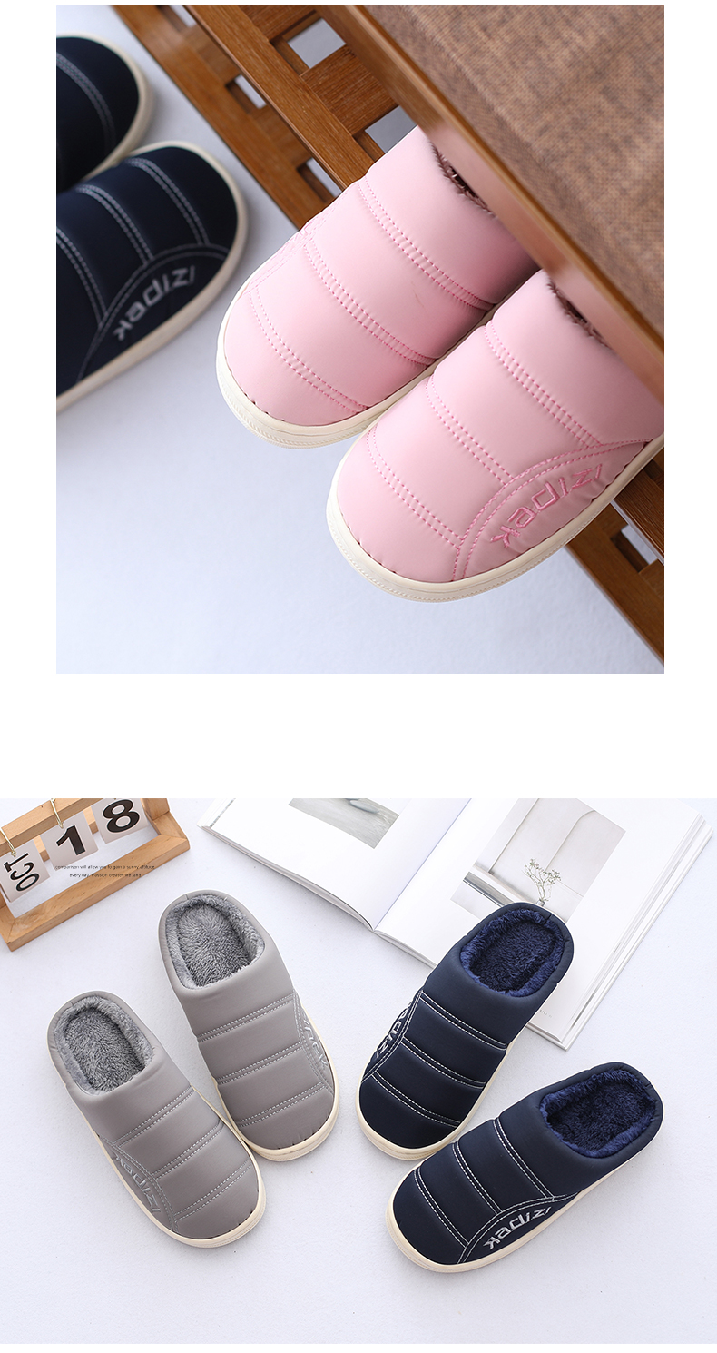 Dép cotton gia đình nữ mùa đông trượt ấm trong nhà túi mềm dưới cùng với mùa đông kéo nam dép đang hot