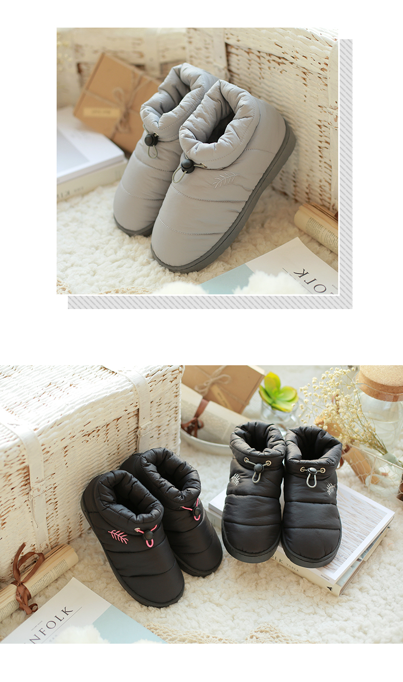Dép cotton mùa đông Túi xách nữ có đế dày chống trượt xuống đôi áo khoác đôi giày cotton ấm áp thấp để giúp đôi giày cotton giày juno nữ