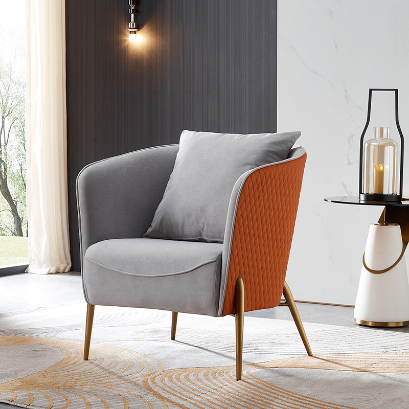 Guangsi single sofa chair light luxury living room home leisure chair small apartment balcony lazy net red fabric back chair