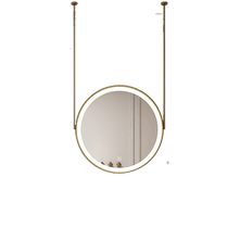 Bathroom mirror hotel room simple round ceiling hanging mirror suspended bathroom double pole hanging bathroom mirror