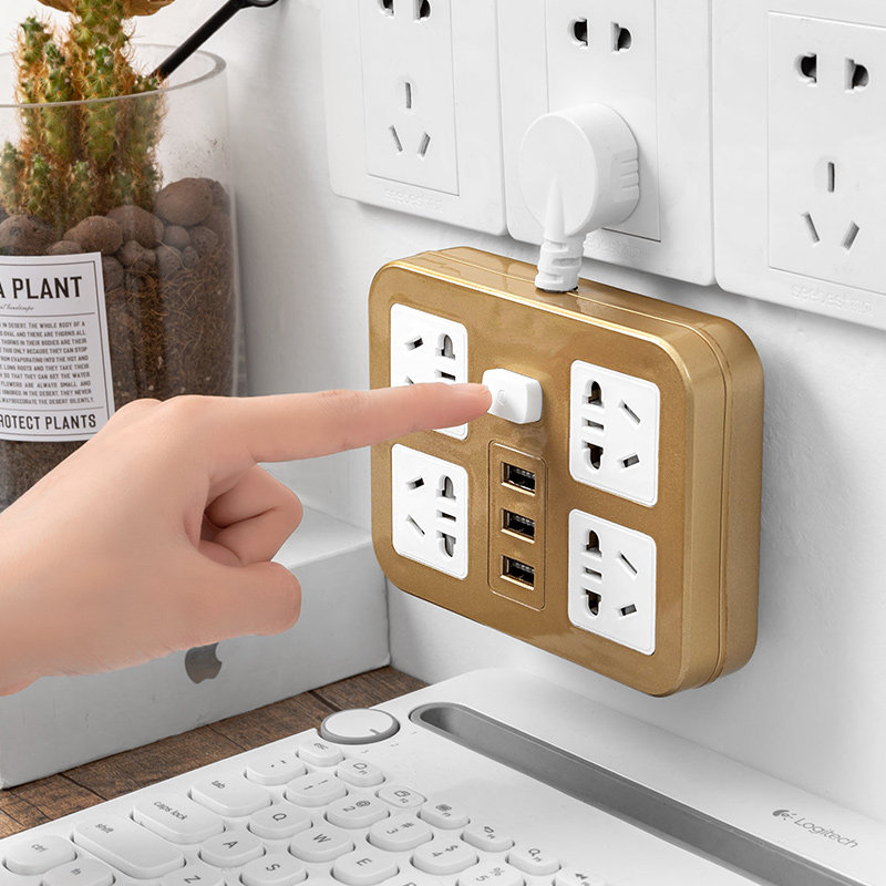 Air conditioning special socket multi-function 16A short-line plug-in row 4000W high-power household long-line usb copper extension line