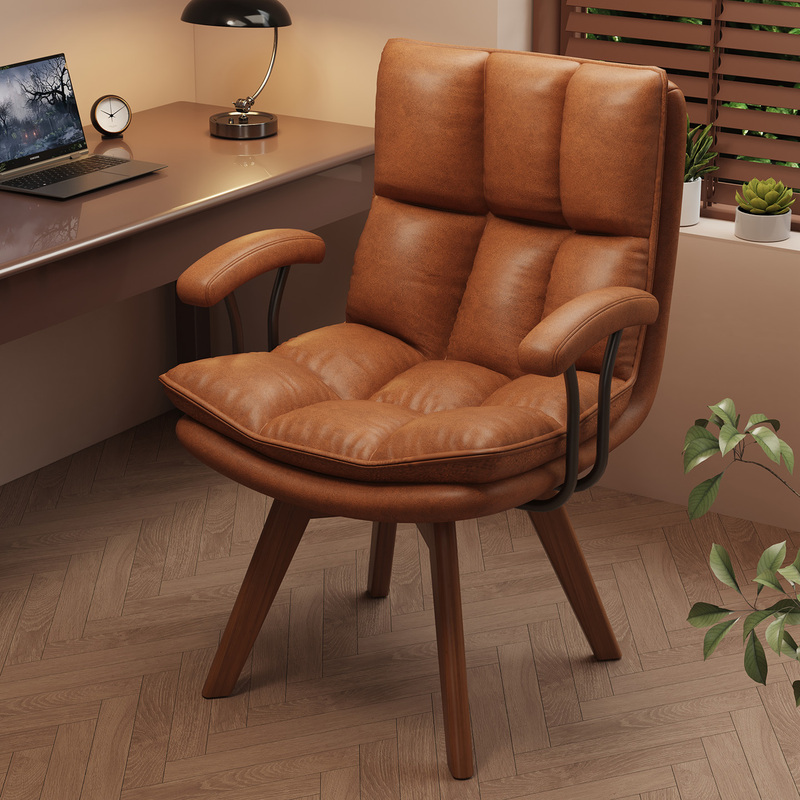 Computer Chair, Study Room Office Chair, Home Bedroom Vanity Chair, Comfortable Long-Sitting Chair with Backrest, Solid Wood Swivel Desk Chair Computer Chair, Study Room Office Chair, Home Bedroom Vanity Chair, Comfortable Long-Sitting Chair with Backrest, Solid Wood Swivel Desk Chair