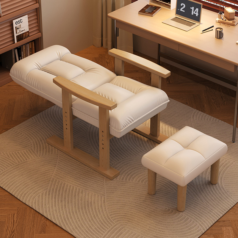 Solid Wood Recliner Chair for Sitting and Sleeping, Single Folding Backrest Chair, College Dormitory Chair, Lazy Sofa Chair