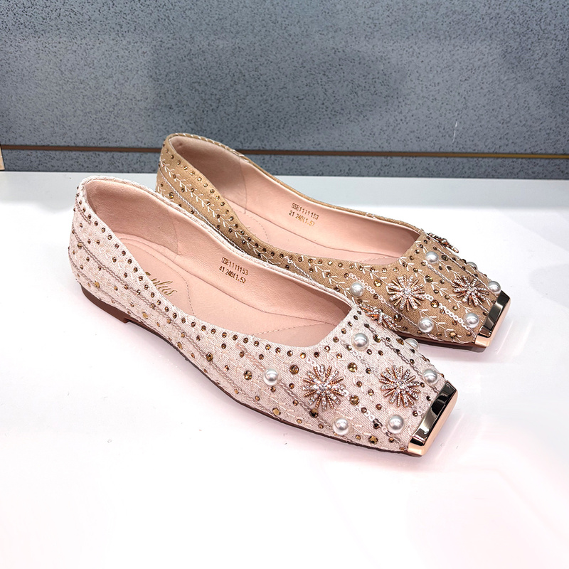 Saturday 2026 Spring New Fashion Commuter Formal Shoes Shallow Mouth Elegant Single Shoes Metal Square Toe Women's Shoes Sse1111153