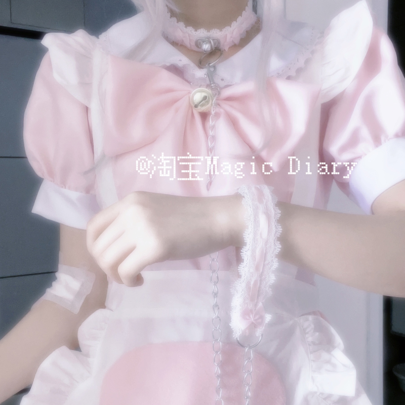 Magic Diary- Simulated Puppy-Subculture Cute Bell Collar Lace Bow Choker