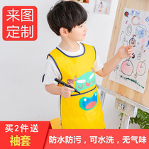 Baby eating clothes custom LOGO summer thin childrens apron kindergarten painting clothes baby waterproof bib