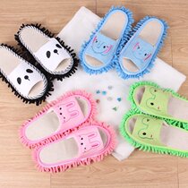 Cartoon children cute home floor slippers indoor mop floor wipe artifact lazy shoes foot mop removable wash summer