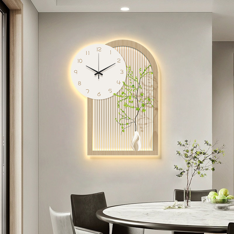 Cream Wind Clock Hanging Clock Living Room Home Table Hanging Wall 2023 New Modern Minimalist Online Red Creative Clock Wall Lights-Taobao
