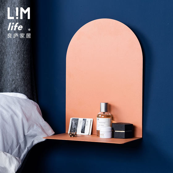 Lianglu storage rack simple semicircular storage rack living room wall iron thickened color frosted wall mirror bedroom wall hanging