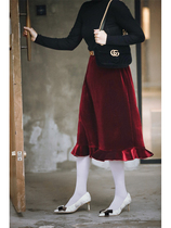 Witchs home comfortable and versatile stunner velvet skirt