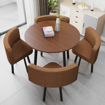 Negotiation table and chair combination Simple one table and four chairs Business office leisure meeting lounge area Shop reception round table